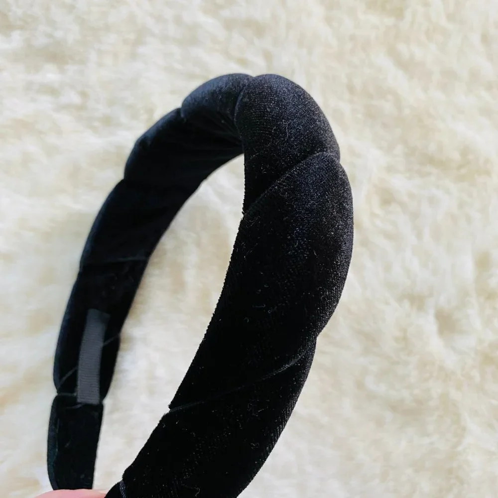 Velour Fashion Headband for Women Padded Fabric Hair Bands Wide New
